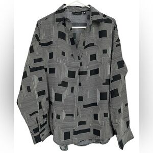 Rafaella Geometric Black and White Women's Top NWOT size M